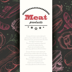 Fototapeta na wymiar Vector background with meat products