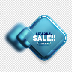 Square shape sale button label tag