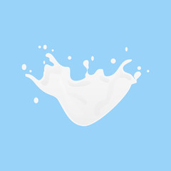 3D vector milk splash and pouring