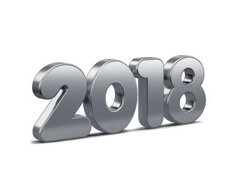 3d rendering new year 2018 isolated white background.