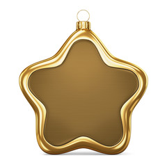 New year. Gold  toy star on a white background. 3d rendering.