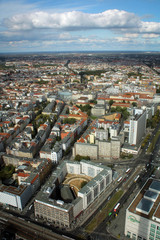 Berlin City panorama from the top of Fernsehturm, Germany