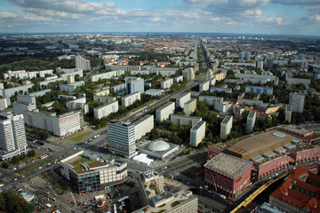 Berlin City panorama from the top of Fernsehturm, Germany