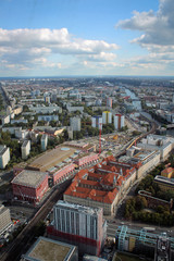 Obraz premium Berlin City panorama from the top of Fernsehturm, Germany