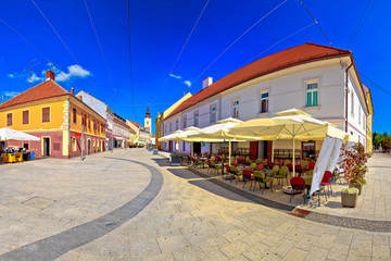 Fototapeta na wymiar Town of Cakovec square and landmarks panoramic view