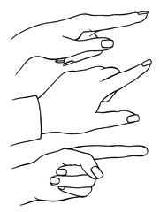 index finger shows gesture upward