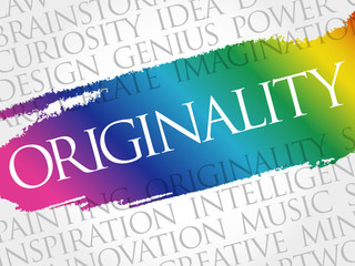 Originality word cloud collage, creative business concept background