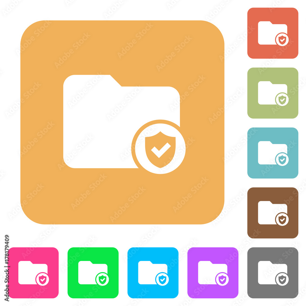 Poster protected directory rounded square flat icons