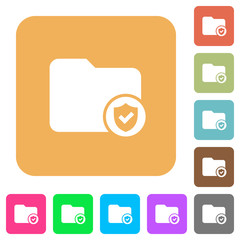 Protected directory rounded square flat icons