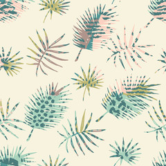 Fototapeta premium Trendy seamless exotic pattern with palm and animal prins
