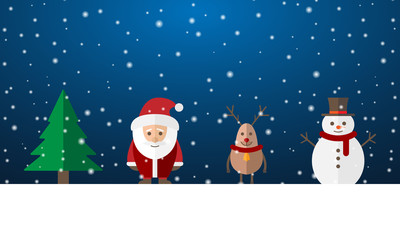 Weihnachten - Grußkarte mit Figuren (in Blau)