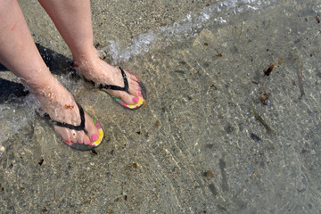 Playa, beach pies agua 