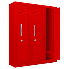 School and gym red lockers