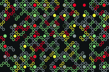 Obraz na płótnie Canvas Geometric abstract seamless pattern of colored shapes