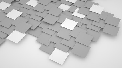 Abstract background with many small squares, 3d render