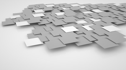 Abstract background with many small squares, 3d render