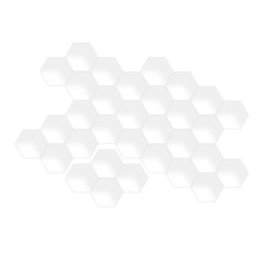 Abstract white or light grey background with many hexagons, 3d render