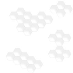 Abstract white or light grey background with many hexagons, 3d render