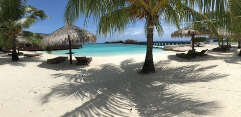 Beautiful view from the beach in Maldives