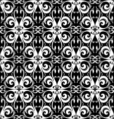 Black swan tropical bird seamless pattern. Black and white. Vector illustration flat style design for poster, greeting card and wedding party invitation, flyer and other advertising