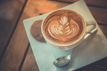 Latte art, coffee shop and coffee making as a barista