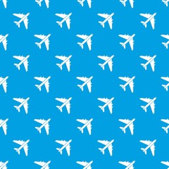 Passenger airliner pattern seamless blue