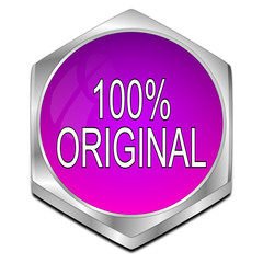 100% Original button - 3D illustration