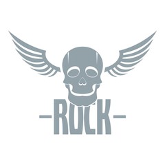 Rock logo, simple gray style