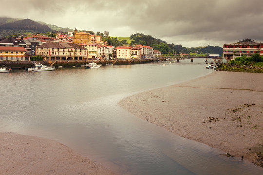 Estuary of the small town in Orio, Way of St. James, Guipuzcoa, north Spain