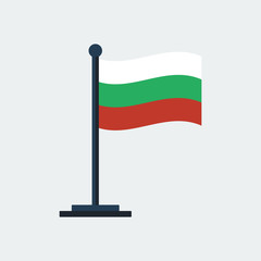 Flag of Bulgaria. Flag stand. Vector illustration