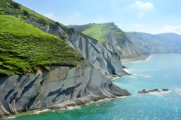 flyschs in Zumaia coast in Gipuzkoa