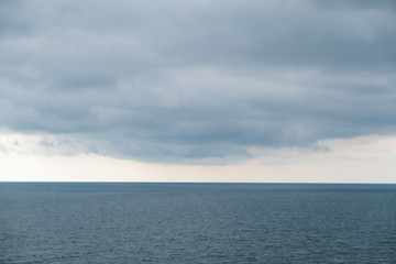 View of sky and sea few minutes before storm