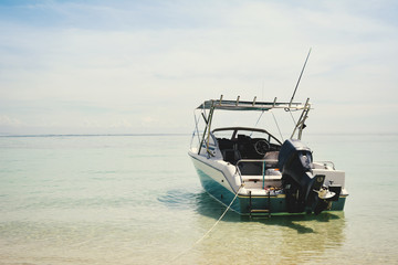 speedboat on the beach wait a trip to island