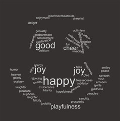 Happy smile wordlist, vector illustration
