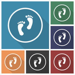 Button - Set - Schatten - Fußspuren