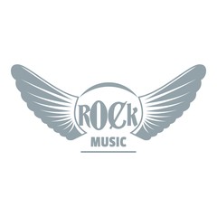 Rock music logo, simple gray style