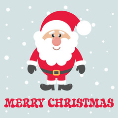 cartoon cute santa claus with text