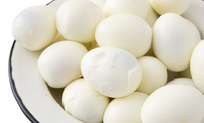 boiled eggs on a white background