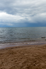 cloudy weather on the sea as background