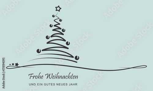 &quot;Weihnachten - Grußkarte &quot;Abstrakter Weihnachtsbaum&quot; (Mintgrün)&quot; Stock