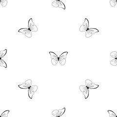 Butterfly pattern seamless black