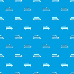 Ambulance car pattern seamless blue