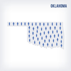 Vector people map of of State of Oklahoma. The concept of population.