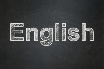 Obraz premium Studying concept: text English on Black chalkboard background