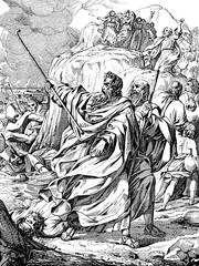 The transition of the Israelites through the black sea.