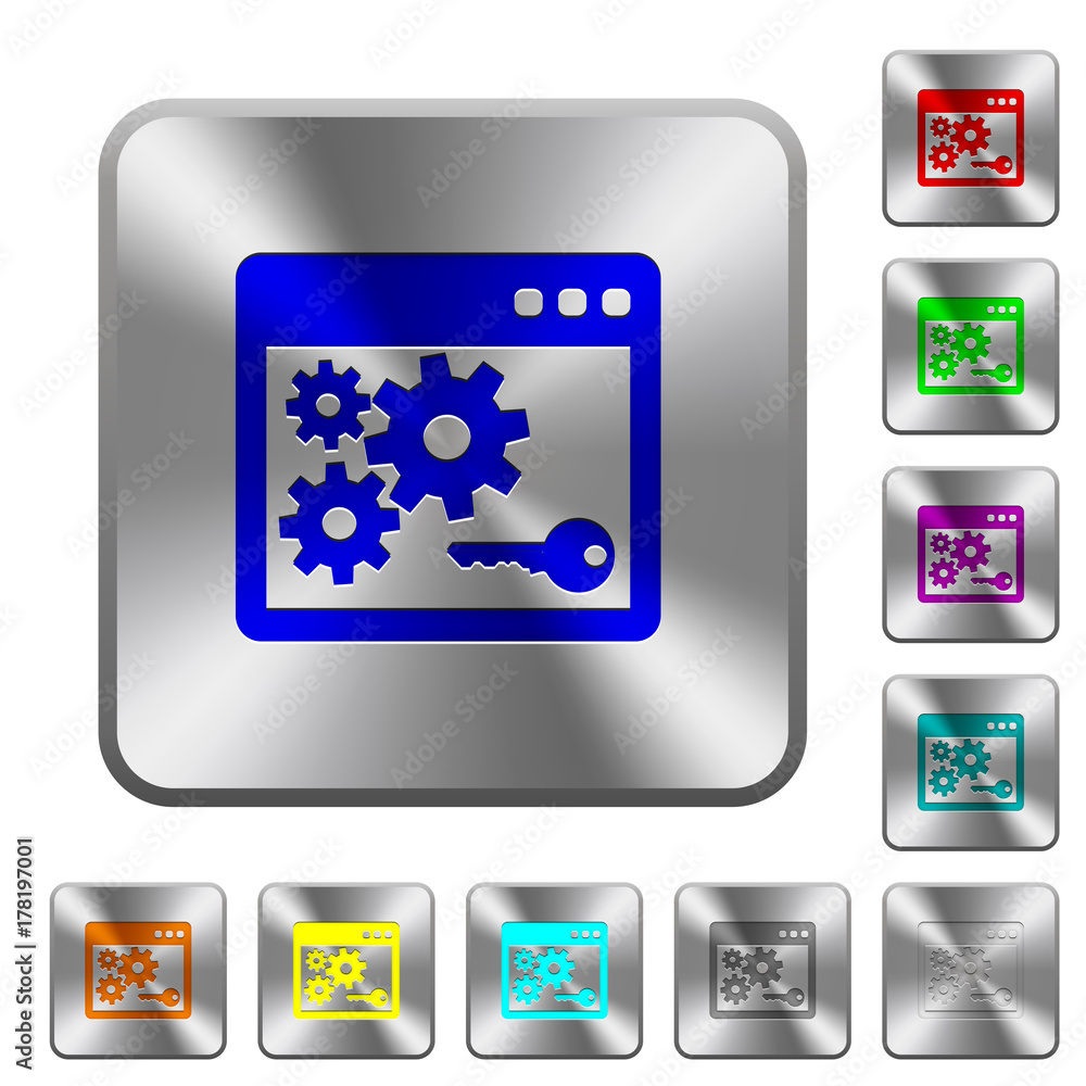Aufkleber api key rounded square steel buttons