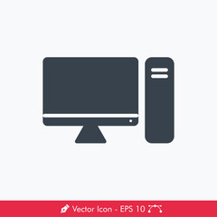 Personal Computer (PC) Icon / Vector
