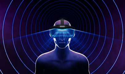 3D Virtual Reality Glasses Concept. 3D illustration