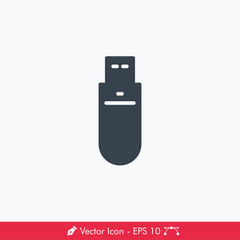 Flash Drive (Flashdisk) Icon / Vector