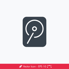Hard Drive (HDD) Icon / Vector